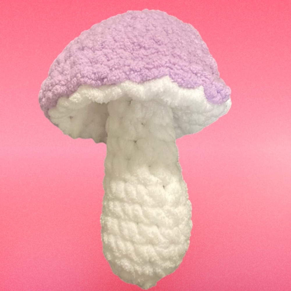 Mushroom crochet plush lavender toy (fidget)
